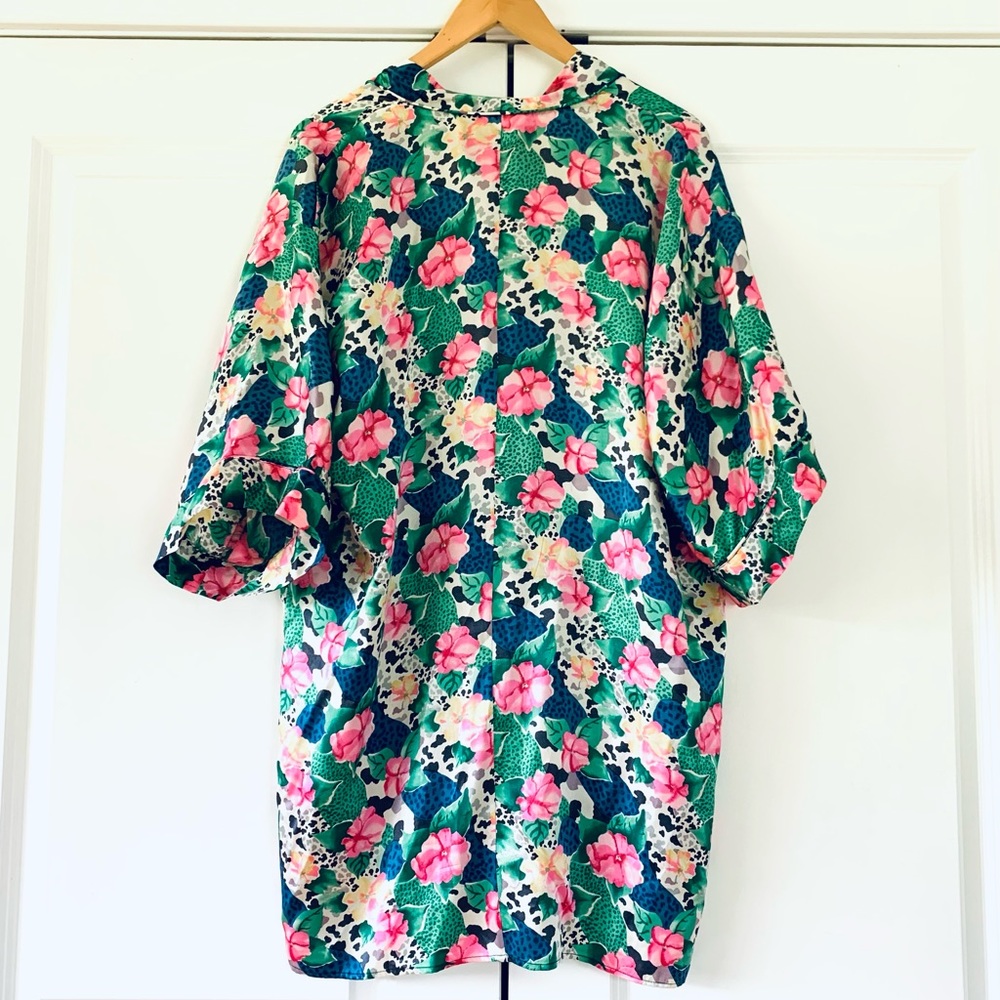 Victoria Secret silk robe floral kimono gold label - Picture 3 of 8